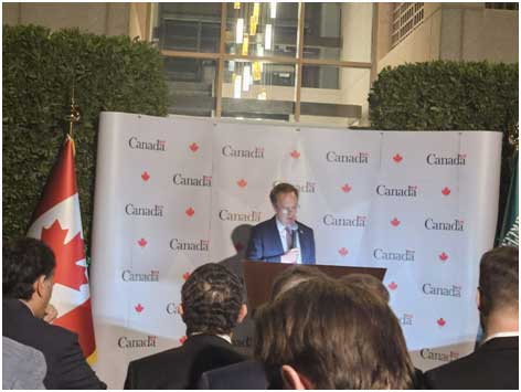 Business reception for the Canadian Infrastructure Trade Delegation at the Official Residence of Canada, Riyadh, February 2026.